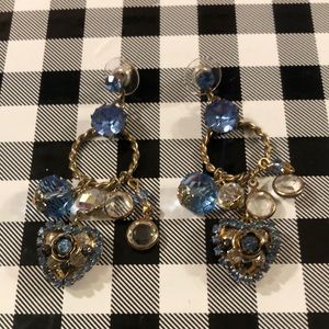 Betsey Johnson Blue and Gold Earrings